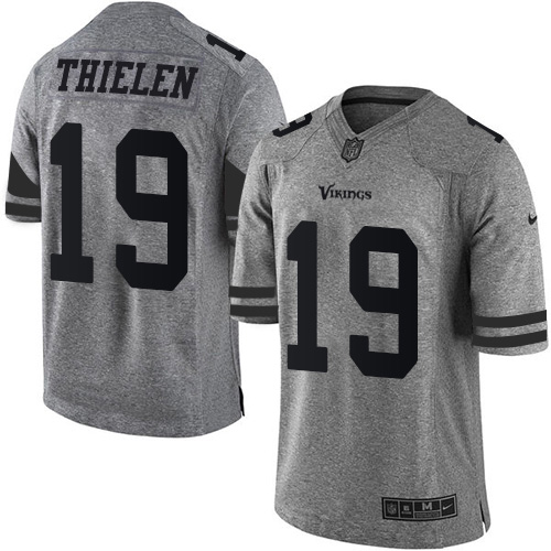 Nike Vikings #19 Adam Thielen Gray Men's Stitched NFL Limited Gridiron Gray Jersey